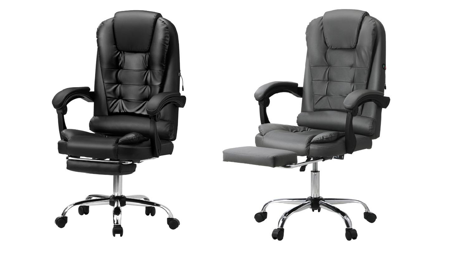 Oikiture Massage Office Chair with Footrest