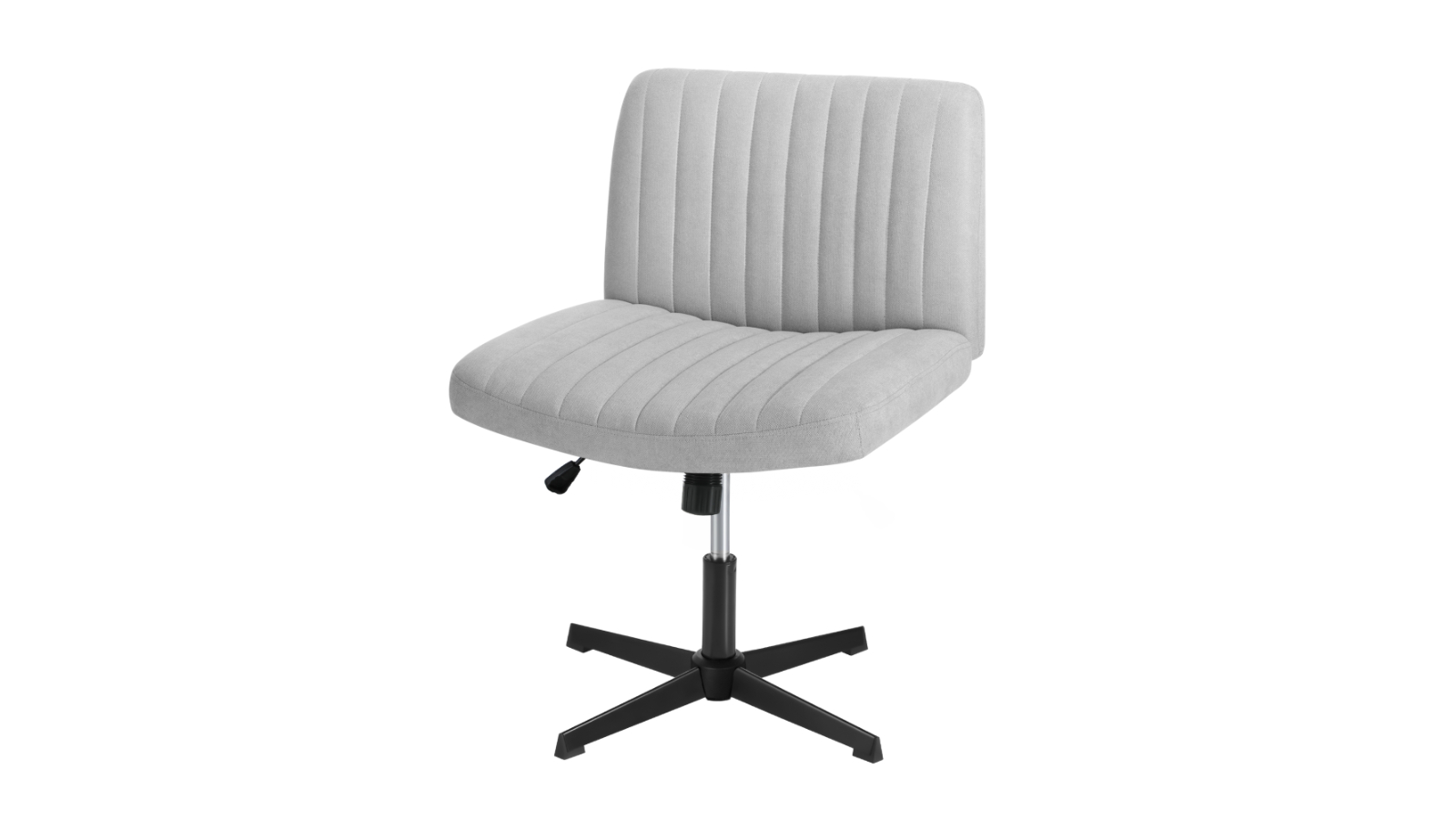 Oikiture Grey Wide Seat Mid Back Armless Office Chair
