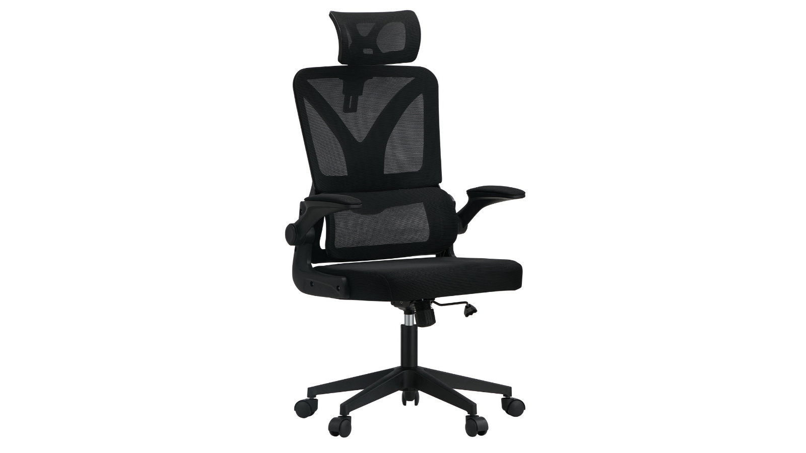 Oikiture Reclining D-Shape Mesh Office Chair - Black