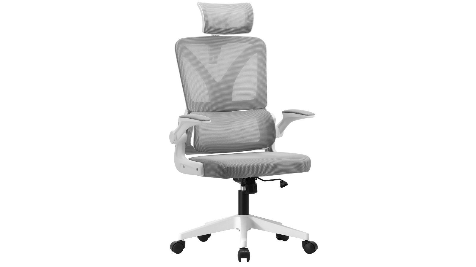 Oikiture Reclining D-Shape Mesh Office Chair - White