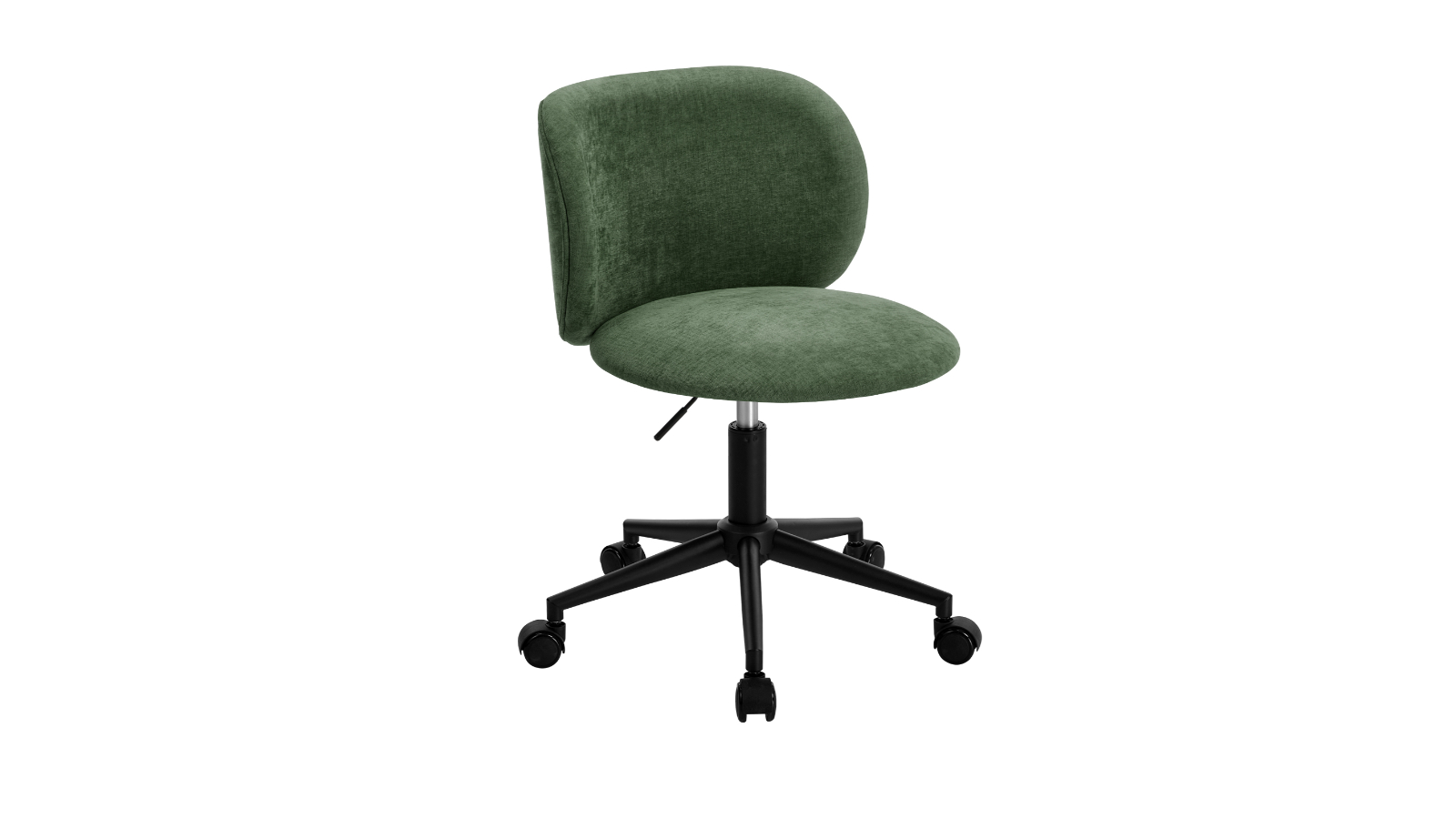 Oikiture Armless Mid Back Swivel Ergonomic Wheels Office Chair - Green