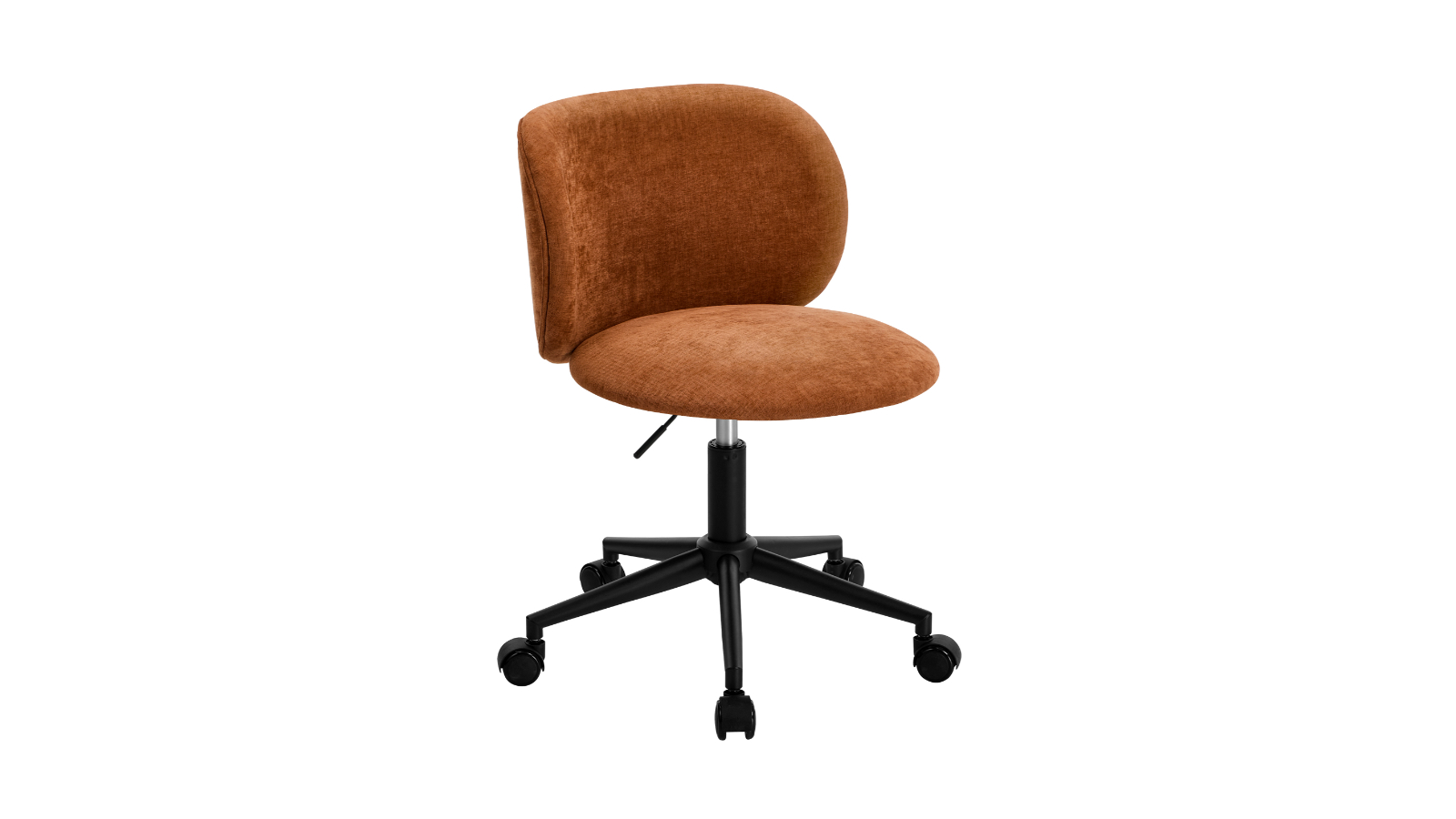 Oikiture Armless Mid Back Swivel Ergonomic Wheels Office Chair - Orange