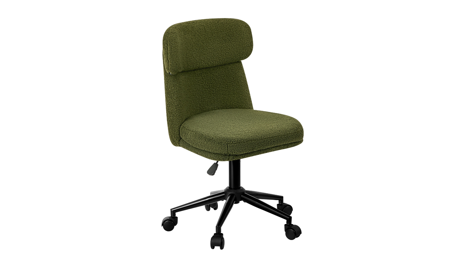 Oikiture Green Fabric Mid Back Armless Office Chair with Wheel