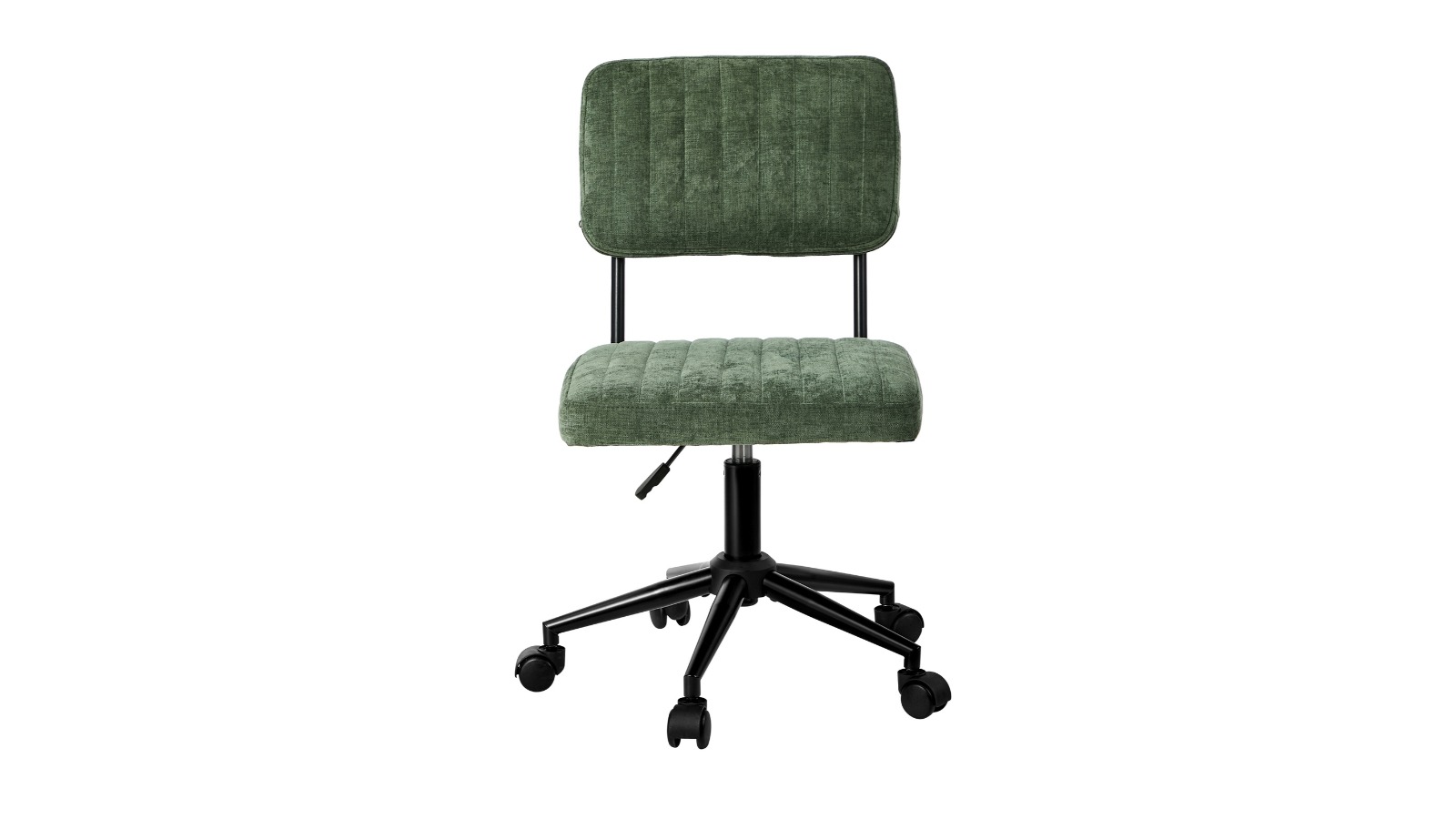 Oikiture Polyester Mid Back Swivel Computer Armless Office Chair - Green