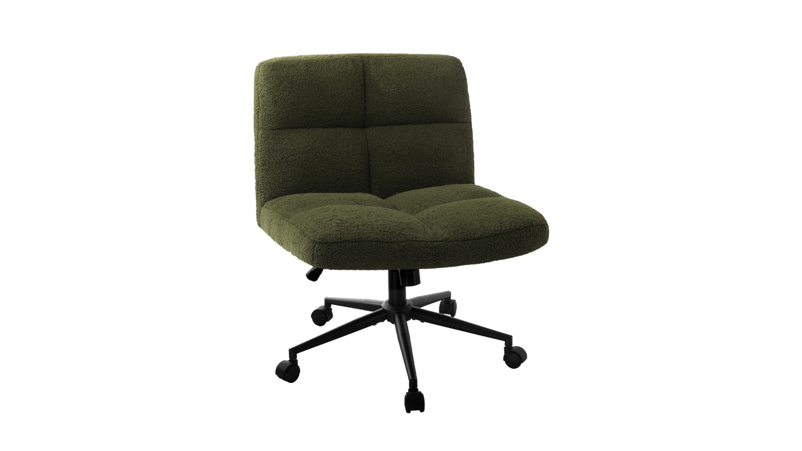 Oikiture Wide Wheel Boucle Mid Back Armless Office Desk Chair - Green