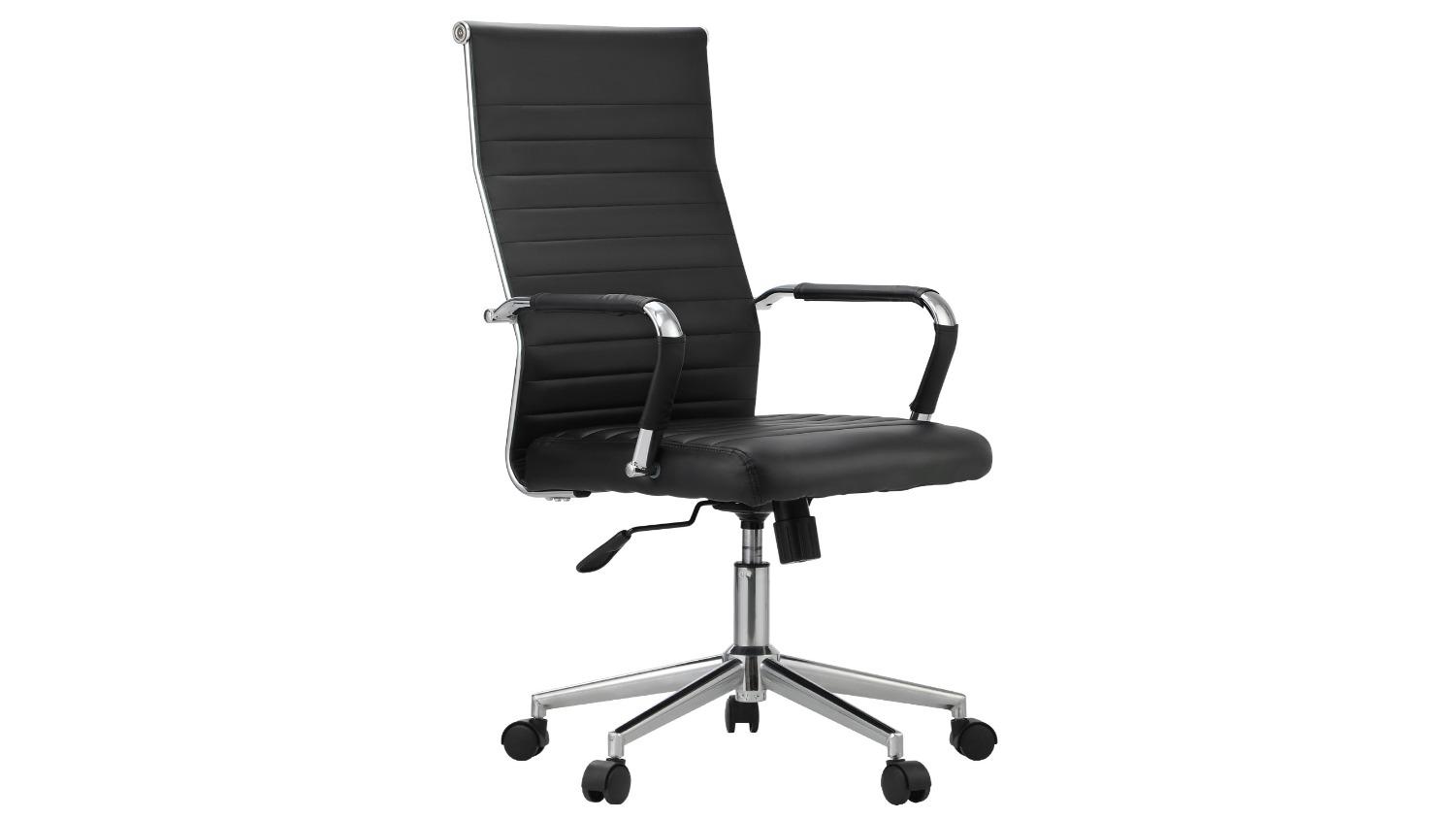 Oikiture Leather High Back Executive Office Chair - Black