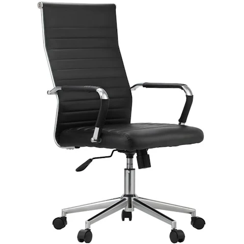 Oikiture Leather High Back Executive Office Chair - Black