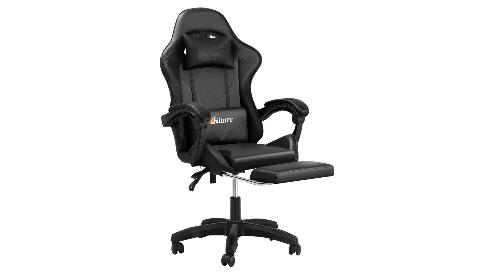 Oikiture Gaming Massage Chair Racing Recliner - Black