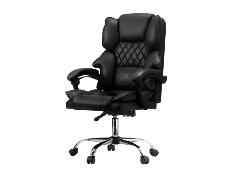 Oikiture Executive Recliner Massage Office Chair - Black