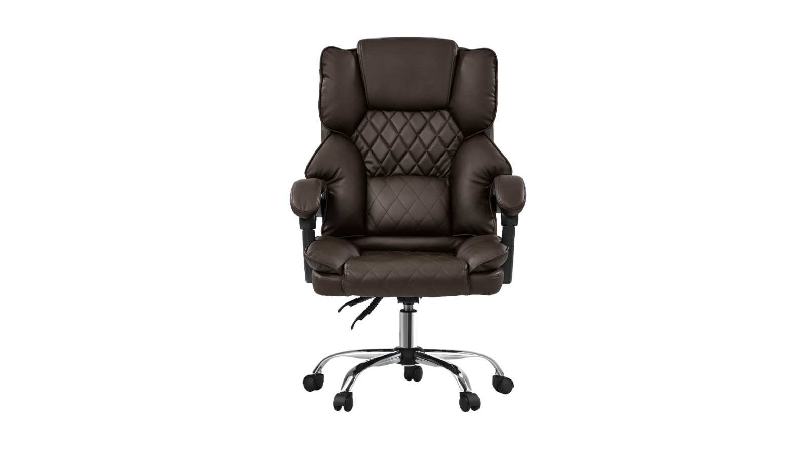 Oikiture PU Leather Recliner Massage Computer Office Chair - Chocolate