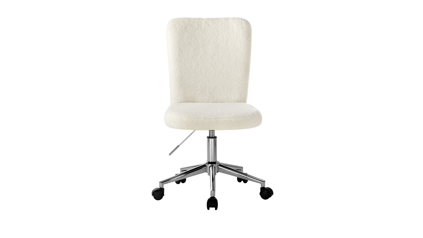 Oikiture Boucle High Back Armless Home Office Chair - White/Silver