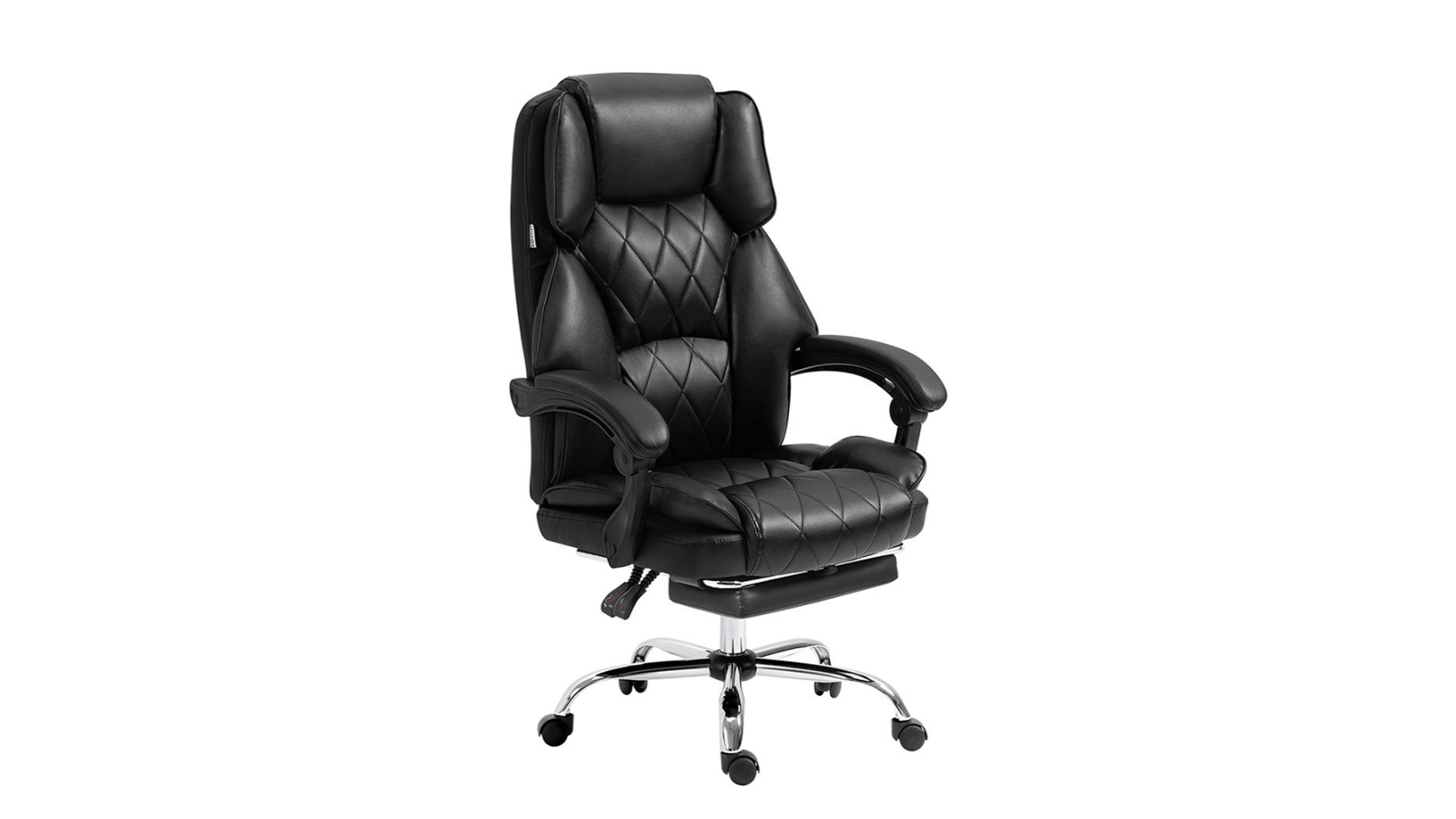 Artiss PU Leather Ergonomic Executive Gaming Office Chair with Footrest - Black