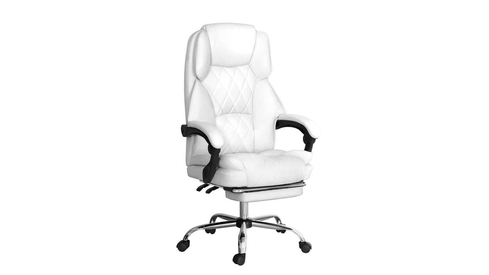 Artiss PU Leather Ergonomic Executive Gaming Office Chair with Footrest - White