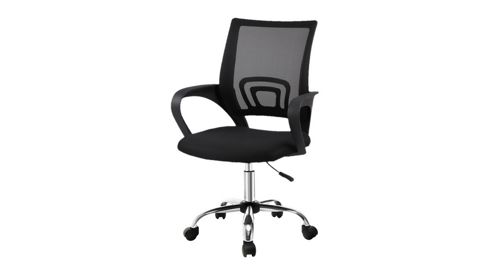 Artiss Mesh Mid-Back Ergonomic Swivel Computer Office Chair - Black