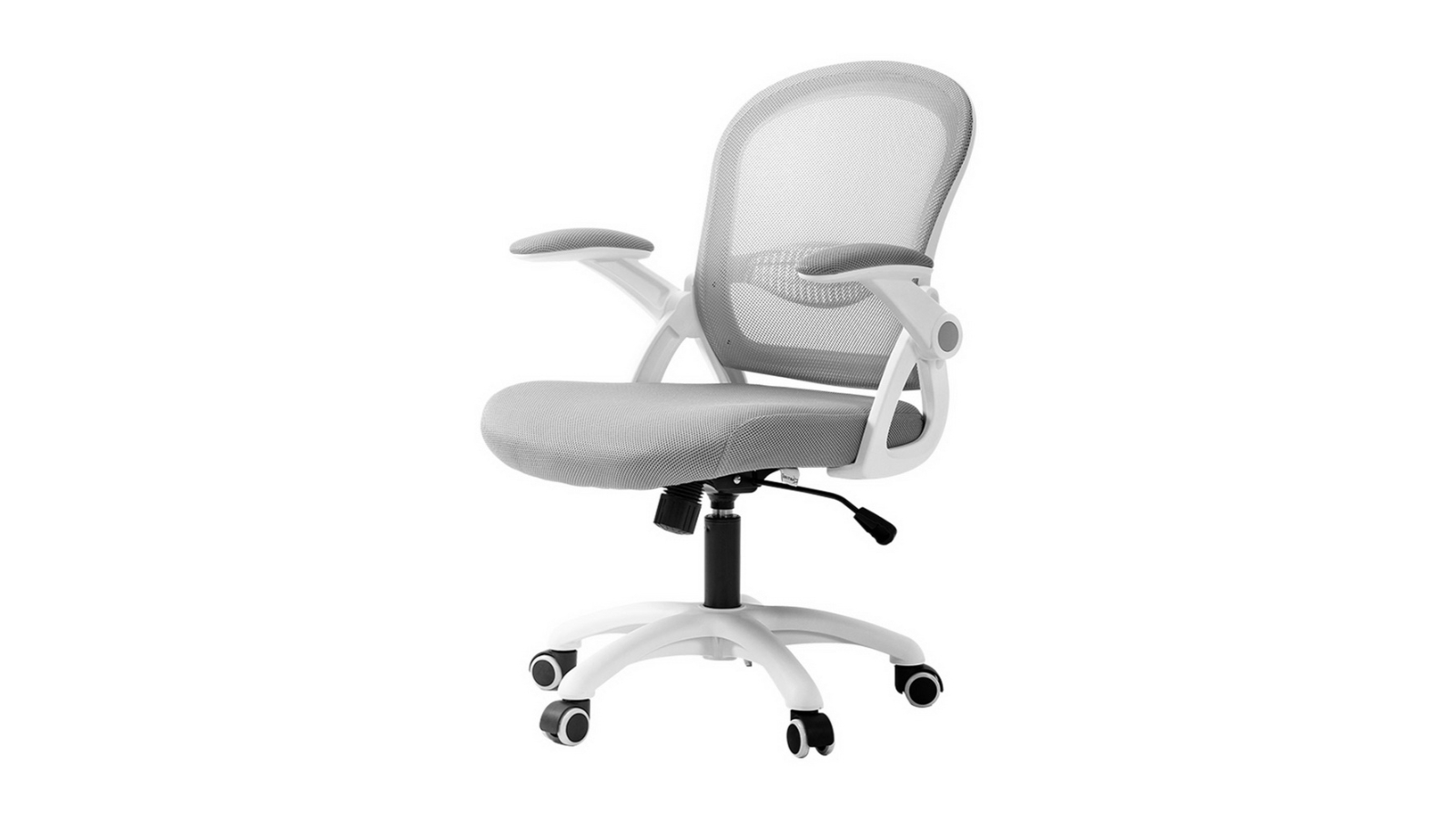 Artiss Ergonomic Mid-Back Mesh Office Chair Flip Up Armrest - Grey