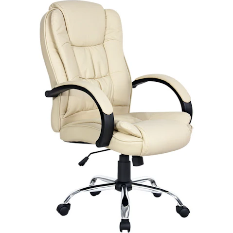 Artiss PU Leather Ergonomic Tilt Executive Gaming Office Chair - Beige