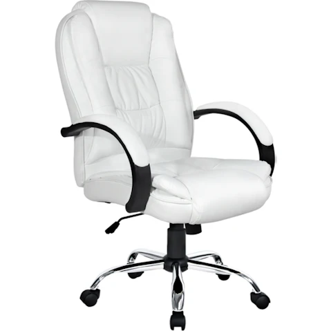 Artiss PU Leather Ergonomic Tilt Executive Gaming Office Chair - White