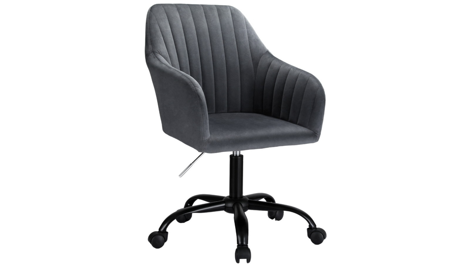 Artiss Velvet Mid-Back Swivel Computer Home Office Chair - Grey
