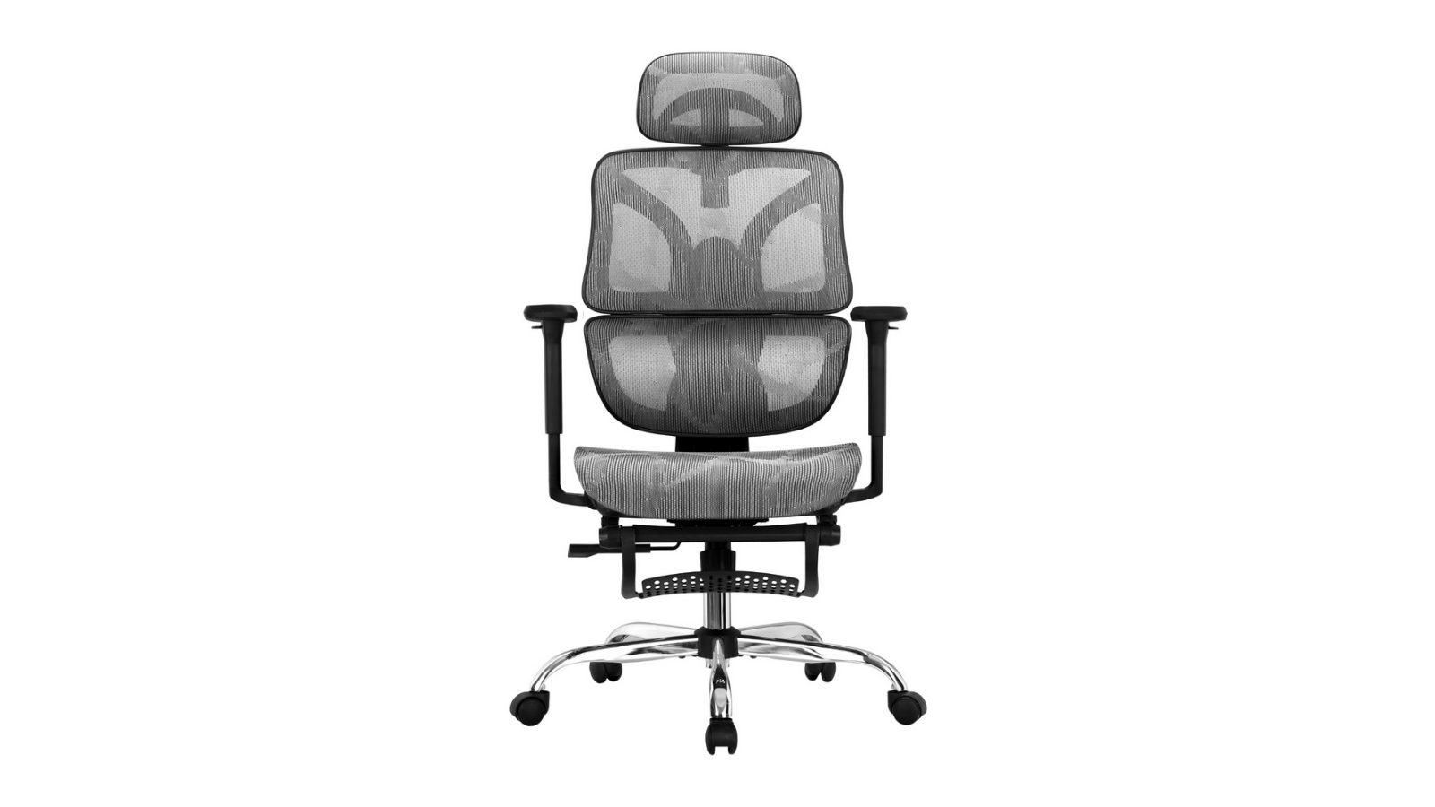 Artiss Mesh Ergonomic Office Chair with Adjustable Armrest Headrest - Grey