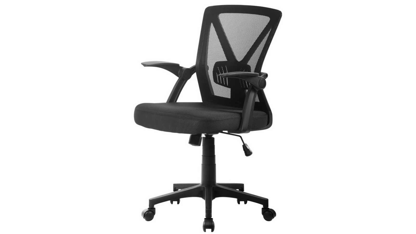 Artiss Mesh Ergonomic Mid-Back Computer Swivel Office Chair - Black