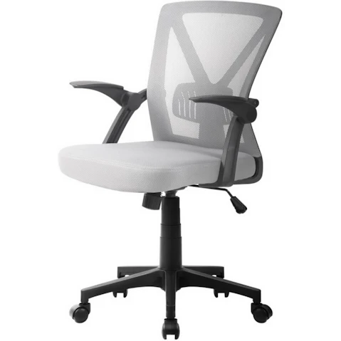 Artiss Mesh Ergonomic Mid-Back Computer Swivel Office Chair - Grey