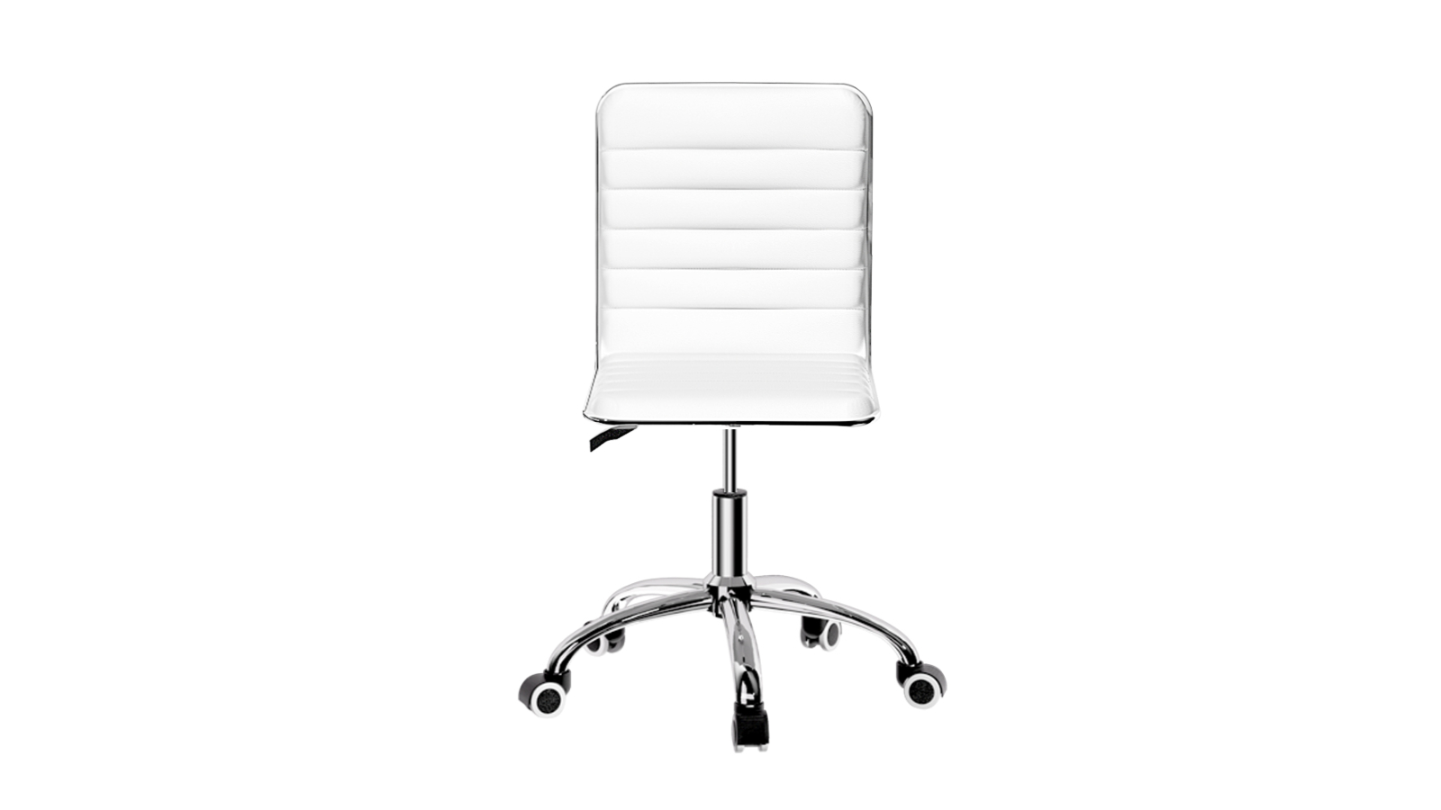 Artiss Leather Armless Conference Swivel Office Chair with Wheels - White