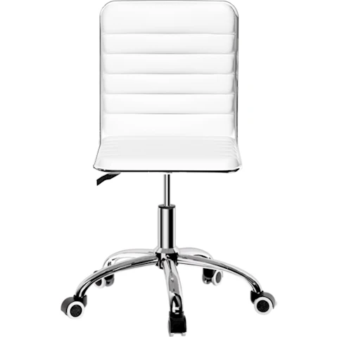 Artiss PU Leather Low Back Conference Chair - White