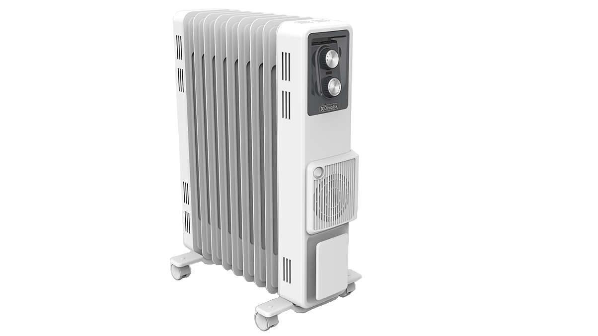 Dimplex 2.4kW Oil Column Heater with Turbo Fan - Arctic White/Grey | Harvey  Norman
