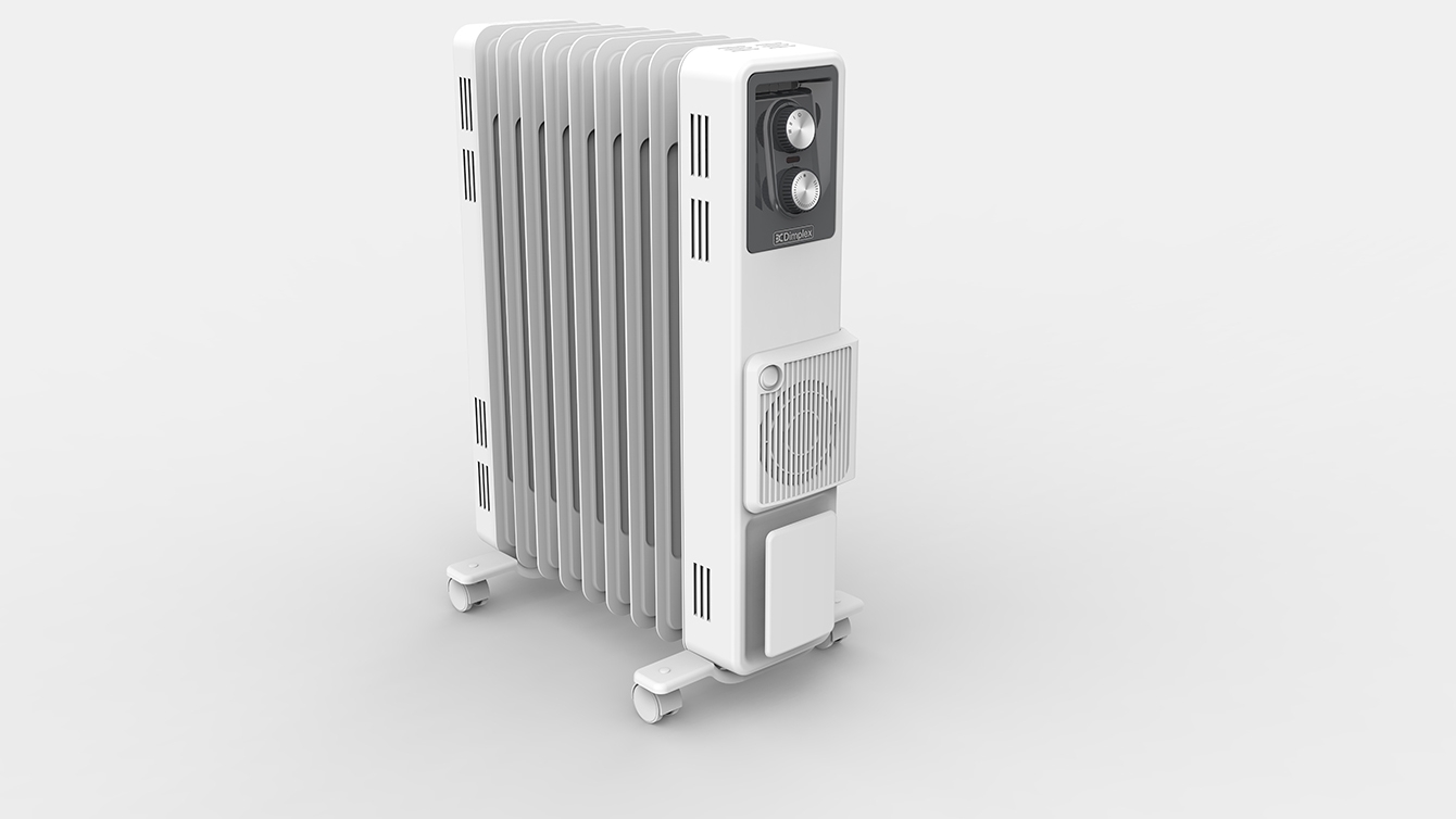 Dimplex 2.4kW Oil Column Heater with Turbo Fan - Arctic White/Grey | Harvey  Norman