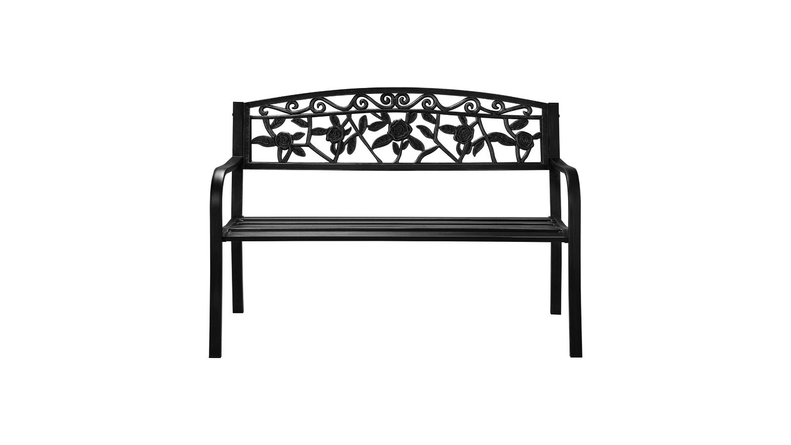 Livsip Steel Outdoor Vintage Bench - Black