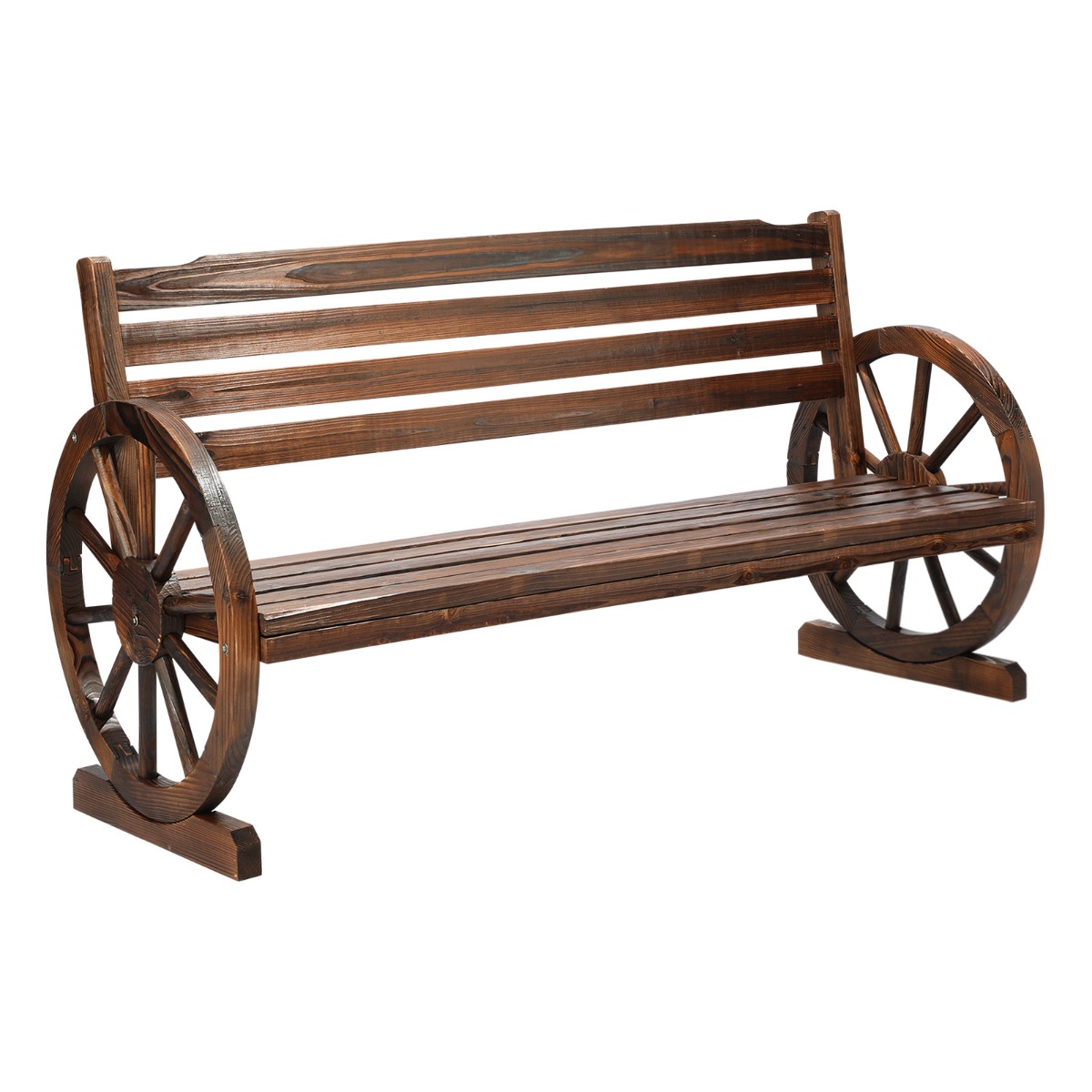 Livsip 142cm x 57cm x 76cm Outdoor Vintage Bench - Charcoal 