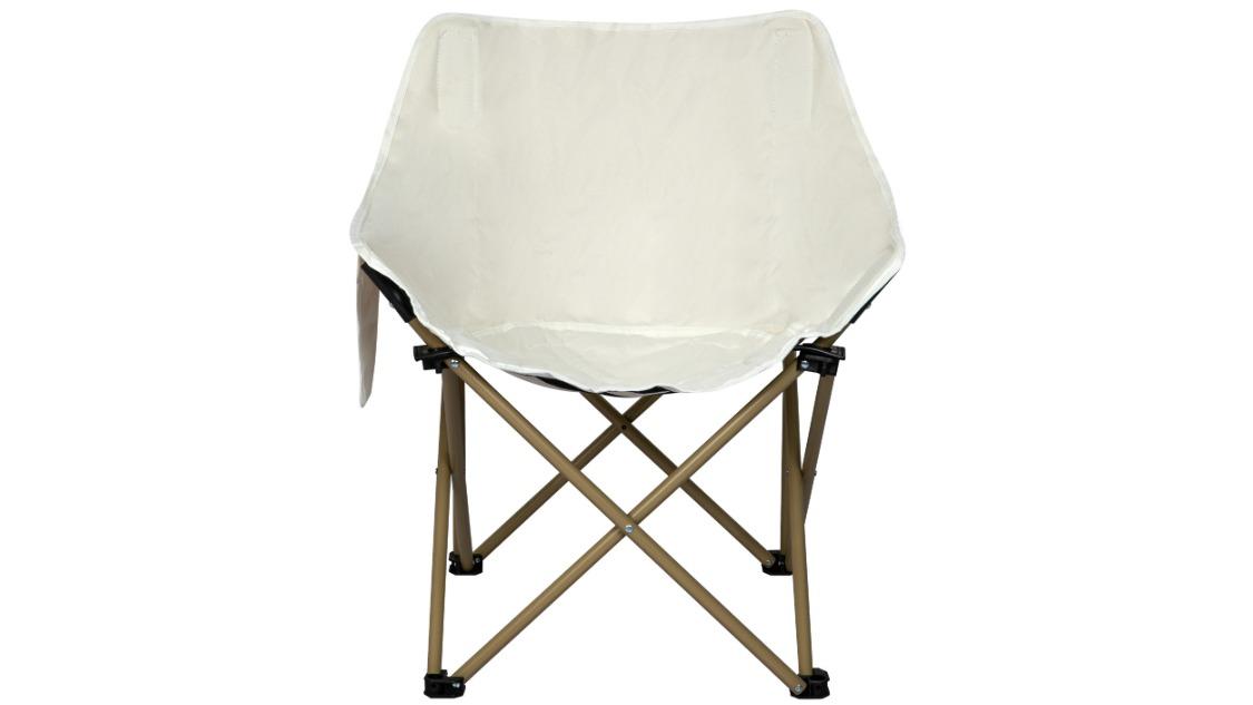 Levede Beige Folding Outdoor Camping Moon Chair