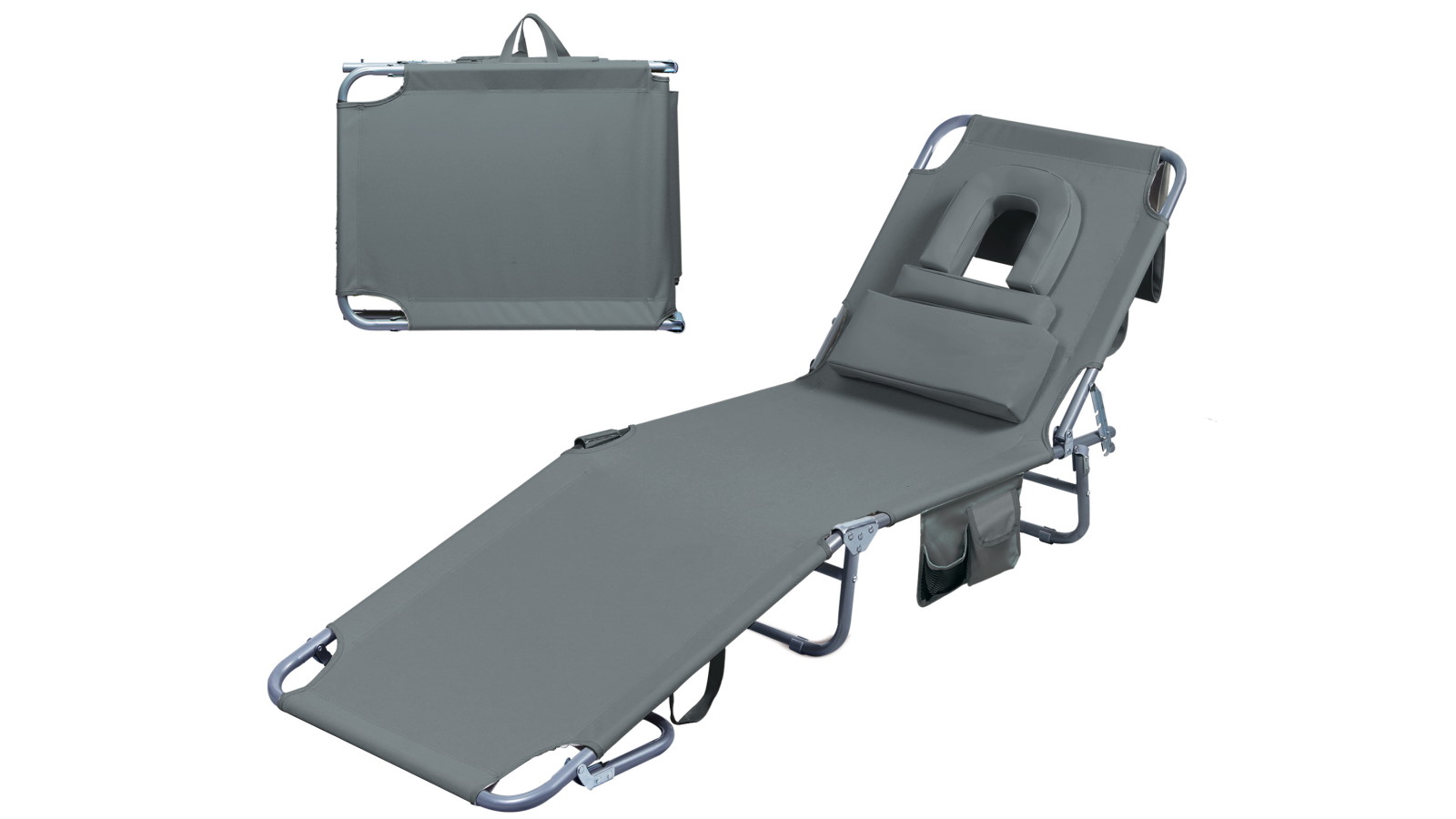 Levede Sun Lounger Bed - Dark Grey