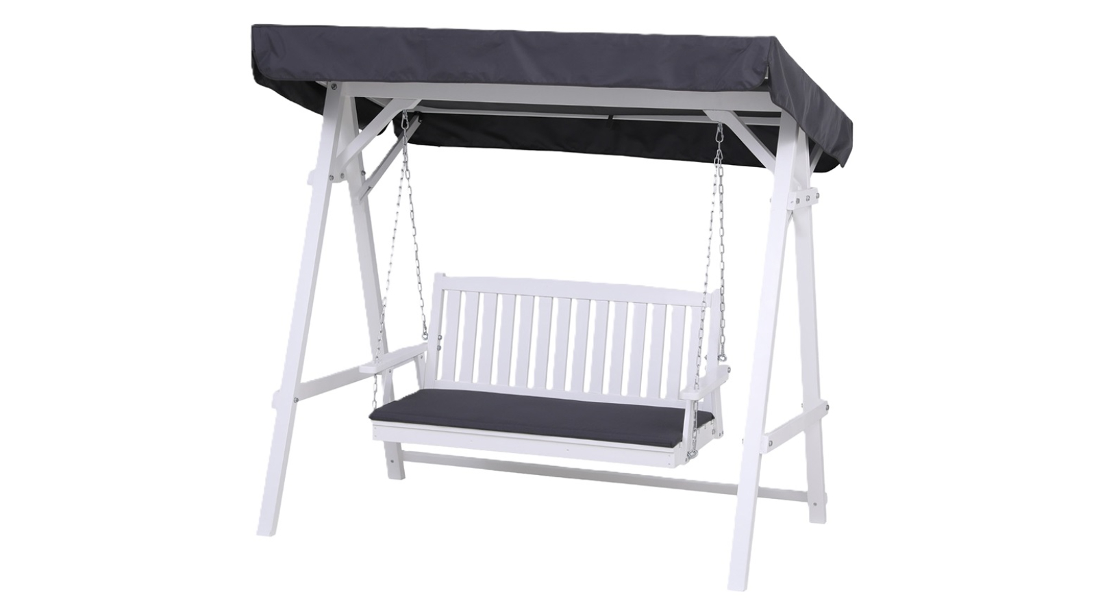Gardeon 3-Seater White Outdoor Wooden Swing Chair