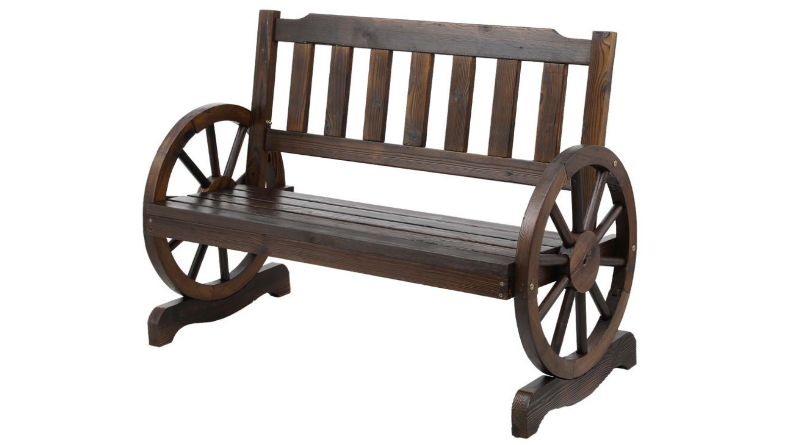 Gardeon Wagon Wheel Outdoor Bench - Brown