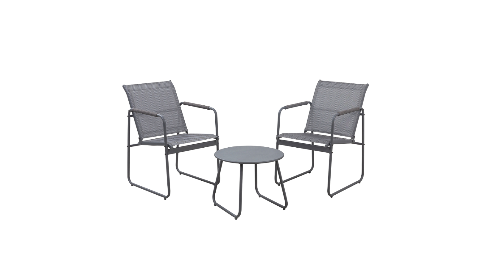Kodu 3 Piece Delilah Outdoor Garden Set - Charcoal