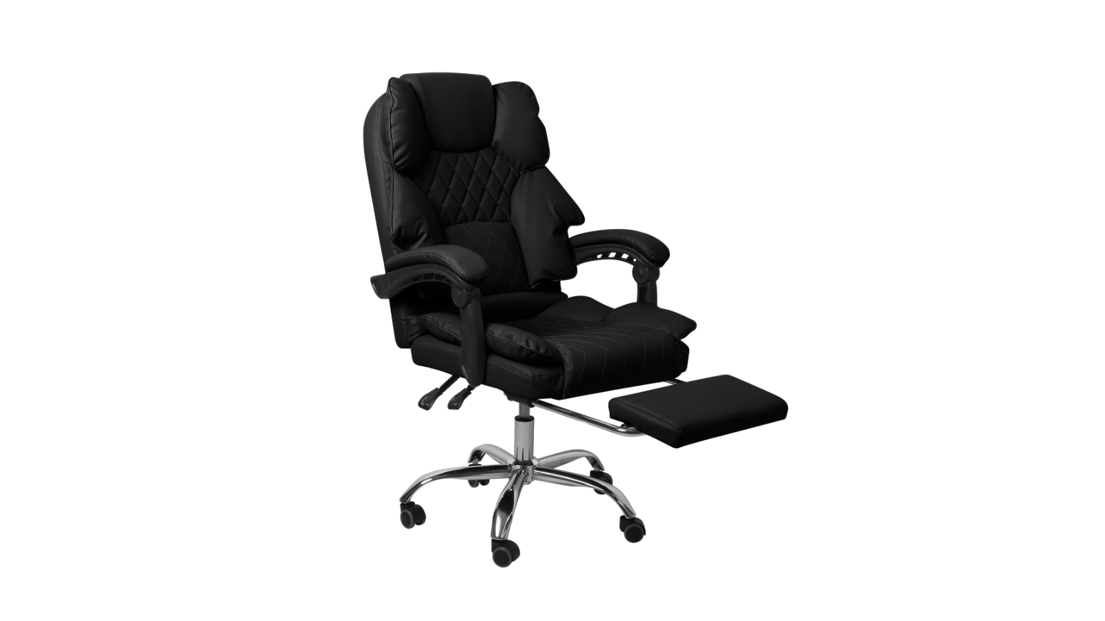 Levede PU Leather Gaming Office Chair with Footrest - Black
