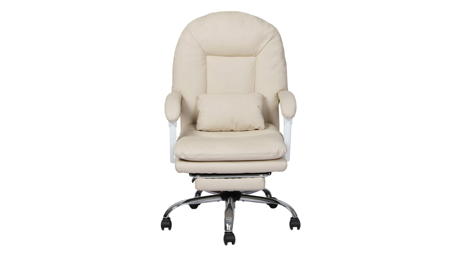Levede Footrest PU Leather Tilt Gaming Work Executive Office Chair - Beige