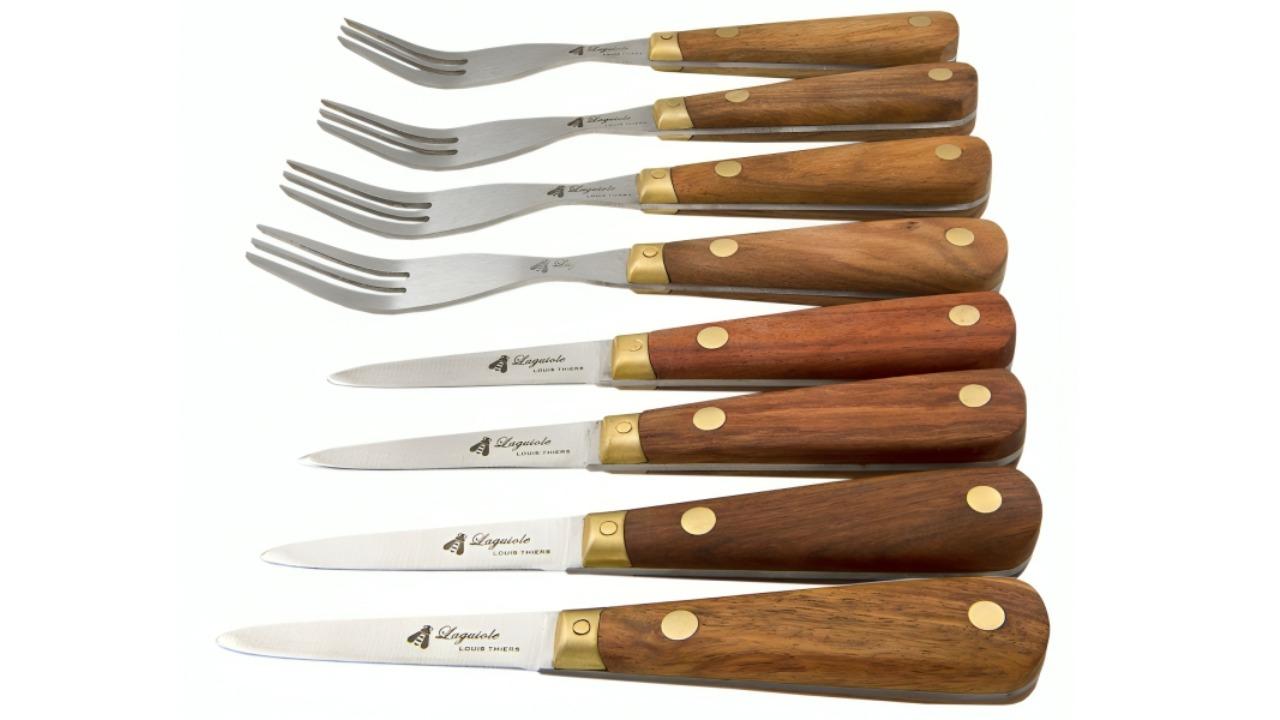 Laguiole By Louis Thiers 8 Piece Sequoia Oyster Set - Rosewood