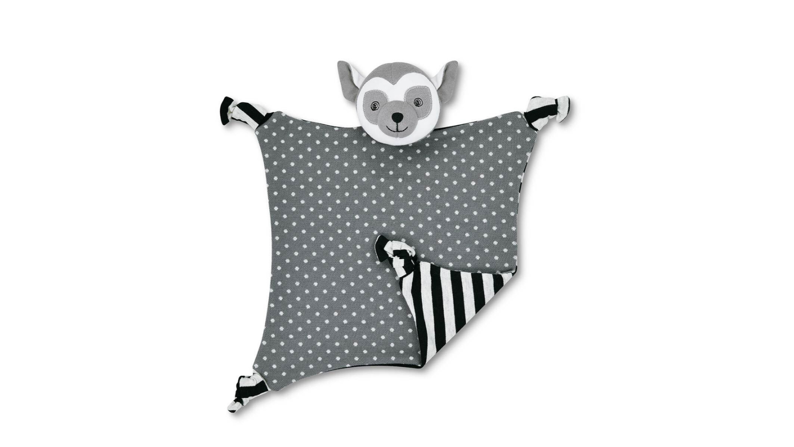 Organic Farm Buddies 30.5cm Infant Cotton Blanket - Bruce Lemur 