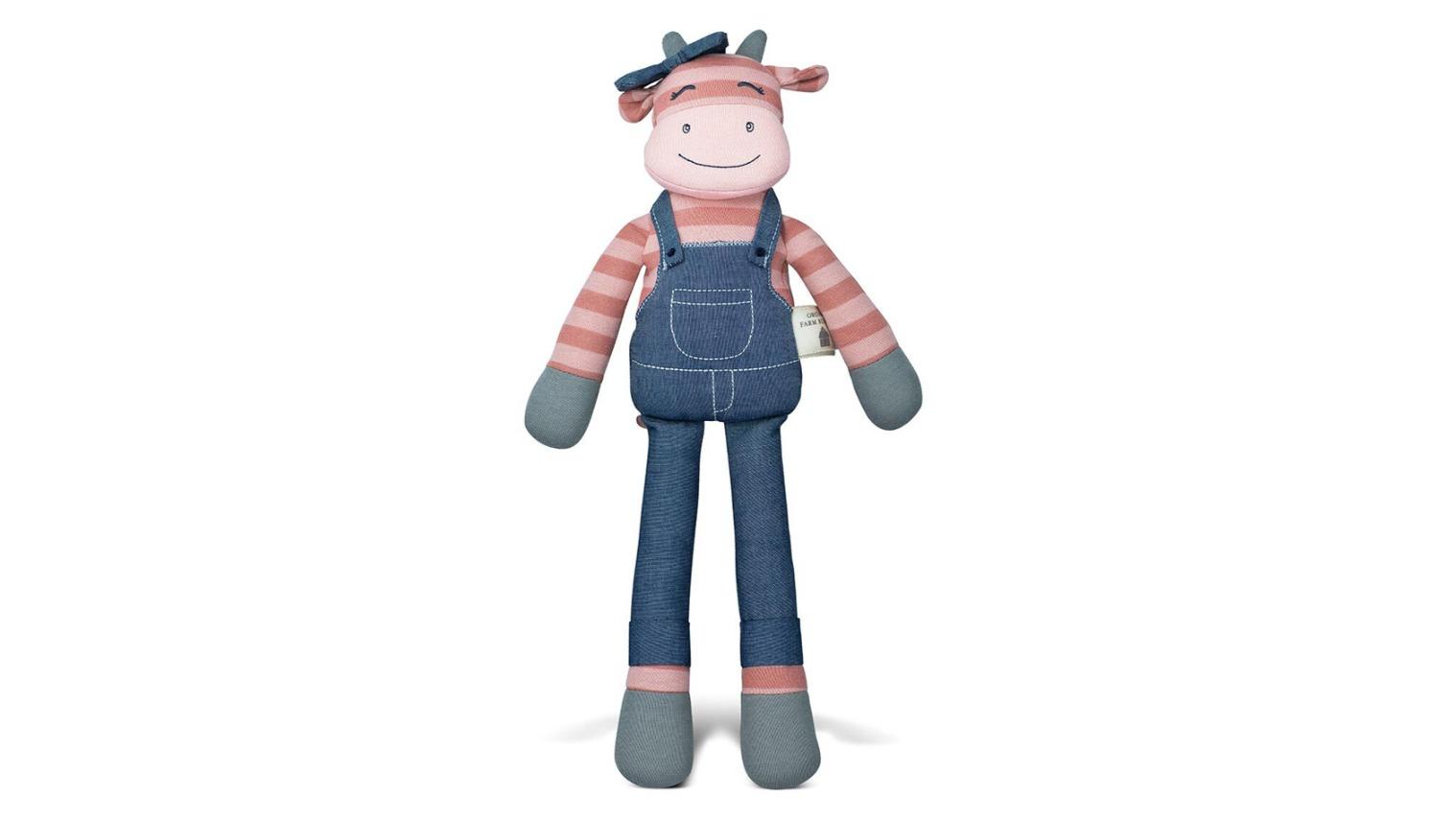 Organic Farm Buddies 35cm Miss Moo Toddler Soft Animal Plush Toy