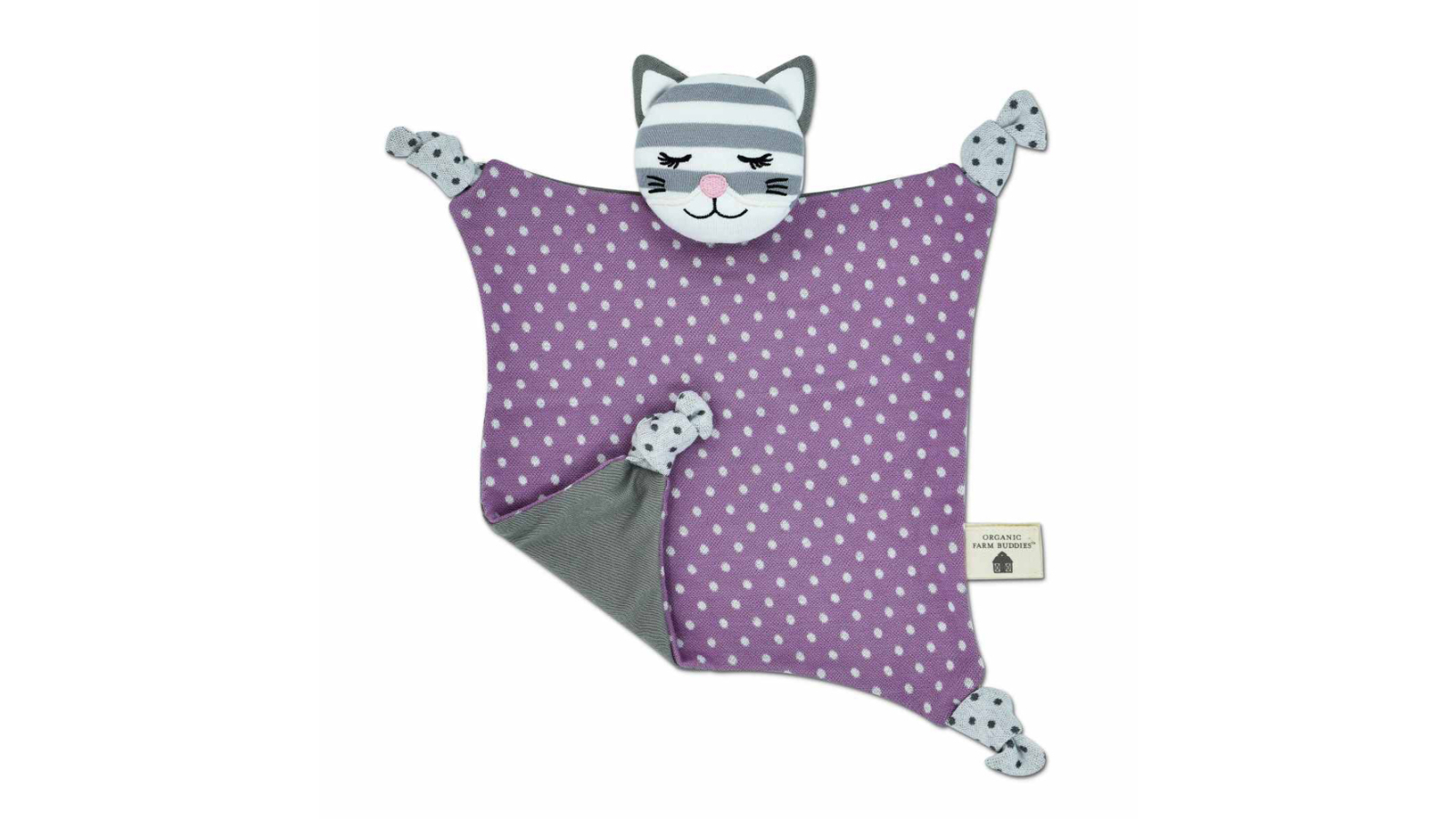 Organic Farm Buddies 30.5cm Infant Cotton Blanket - Maude the Kitty 
