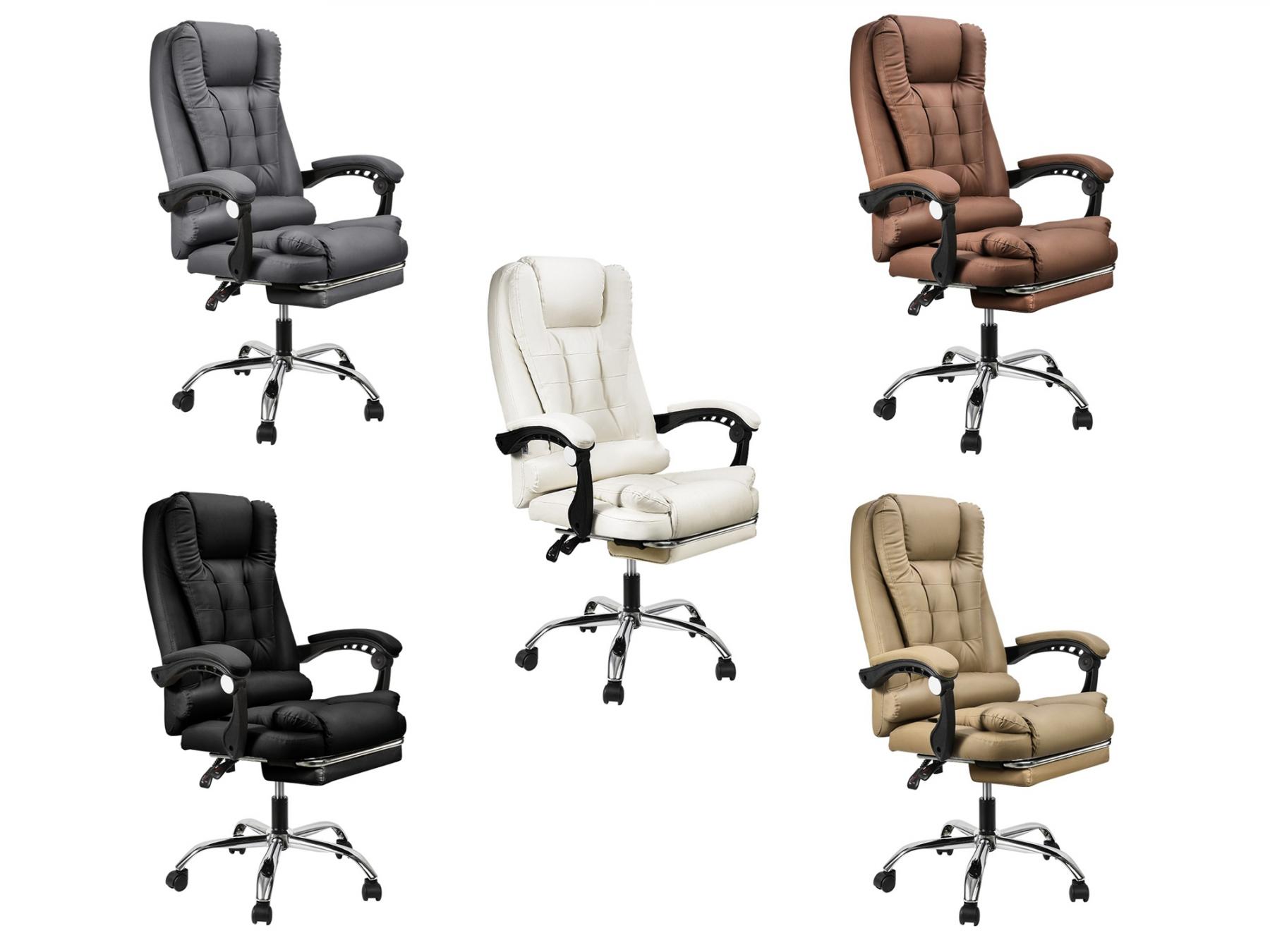 Aaron Furb PU Leather Ergonomic Gaming Office Chair with Footrest Harvey Norman