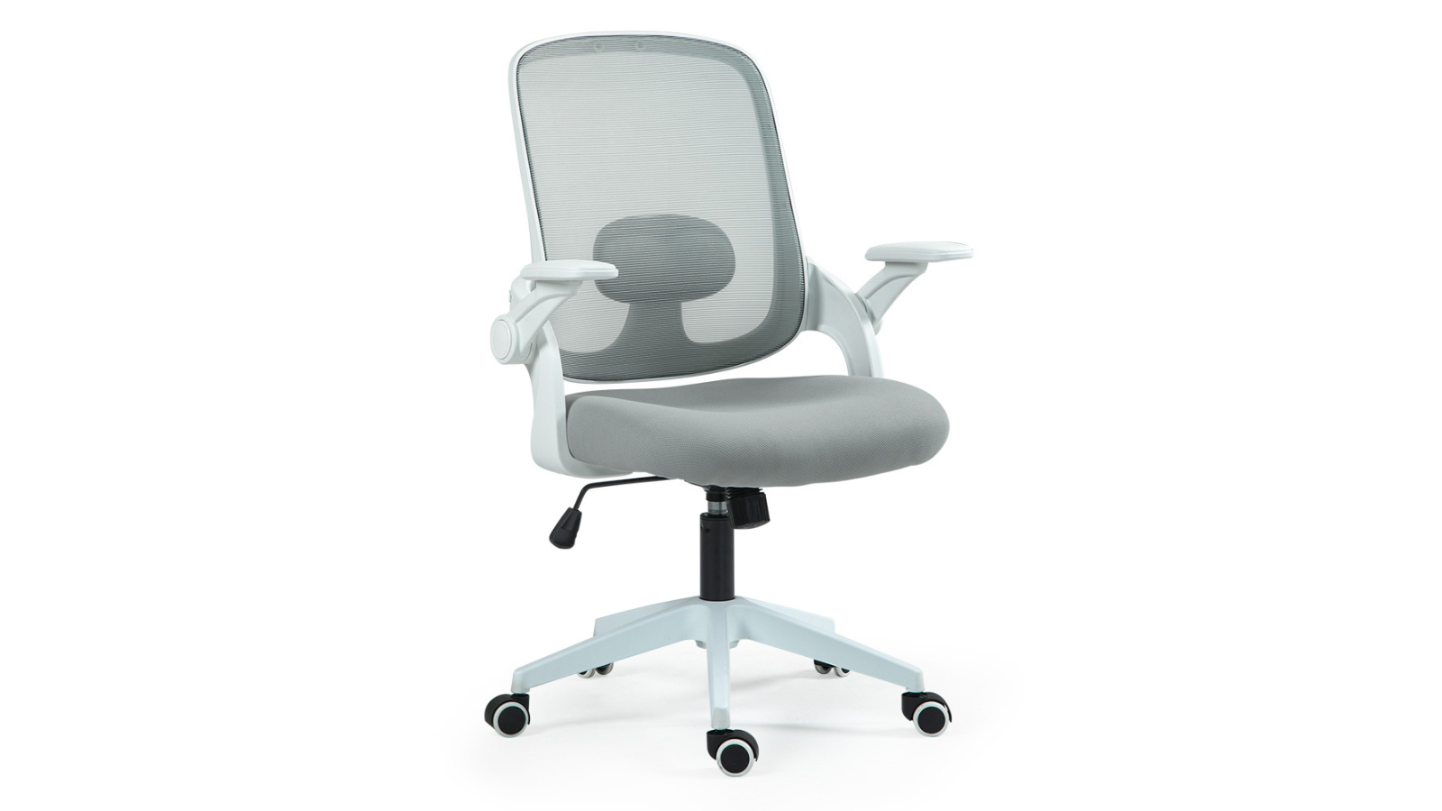 Fortia Adjustable Recline Ergonomic Office Chair - Grey Mesh/White Frame