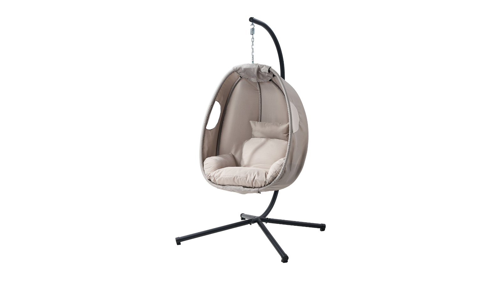 Livsip Outdoor Hanging Egg Chair with Stand Cushion - Grey