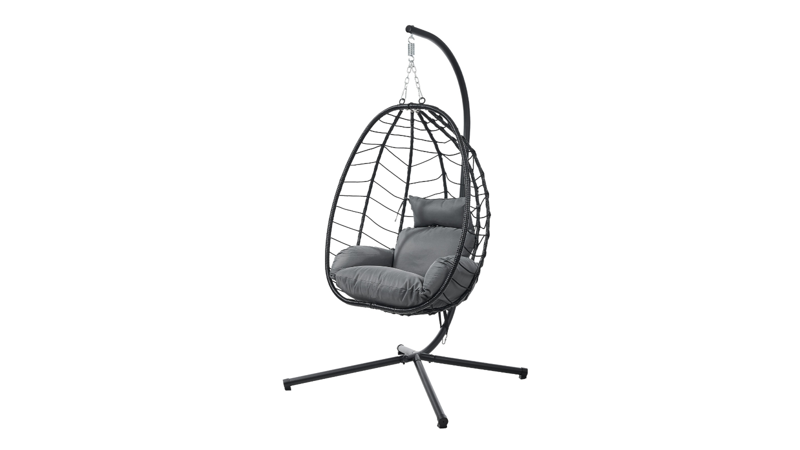 Livsip Outdoor Rattan Hanging Egg Chair - Black