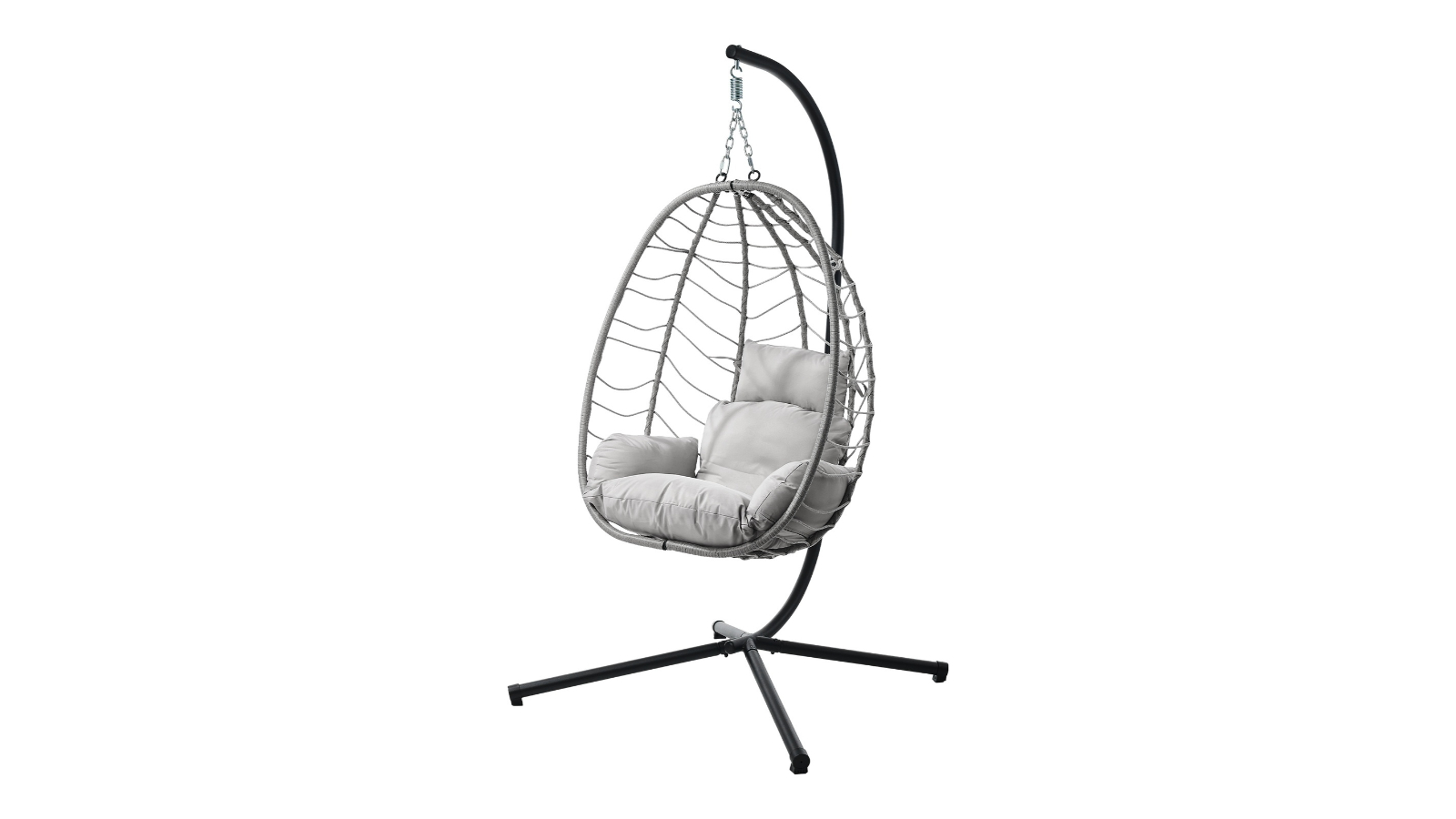 Livsip Outdoor Rattan Hanging Egg Chair - Grey