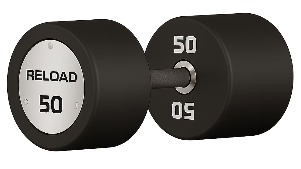 Fitness Hero TPU Coated Reload Premium Round Dumbbells Pair - 50kg 