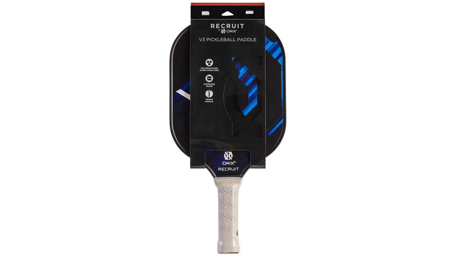 Onix Recruit V3 Black/Blue Polypropylene Core PickleBall Paddle