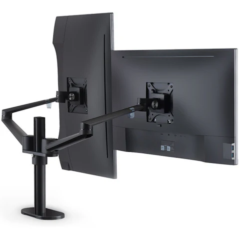 TODO 7.5-10cm VESA Aluminium Dual Monitor Desk Clamp Mount - 32inch